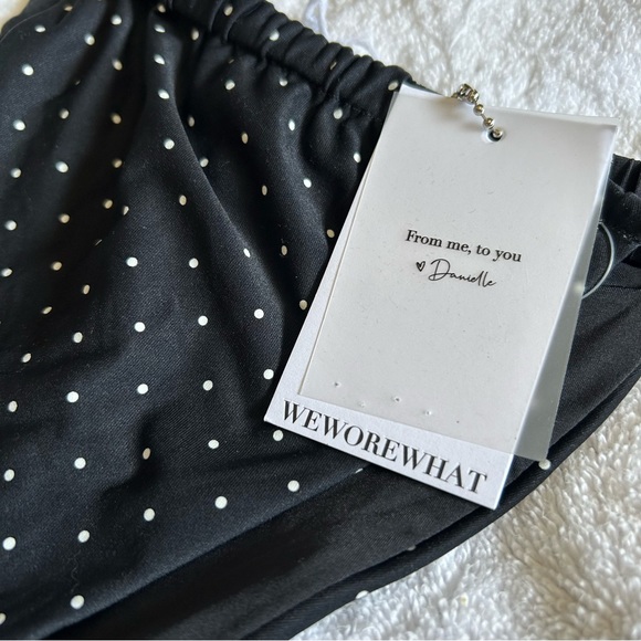 NWT WeWoreWhat Ruched bottom polka dots - Picture 4 of 5